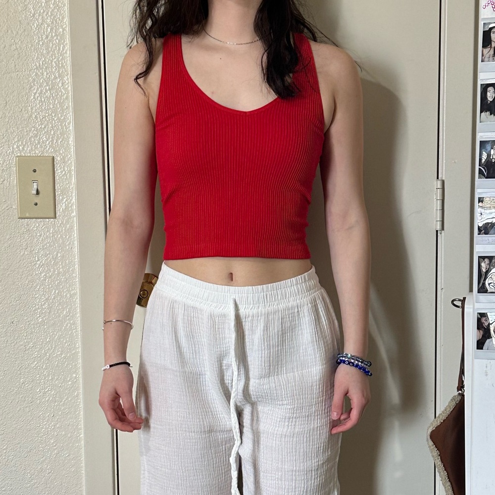 Altar’d State red ribbed tank top. Cute summer tank top
